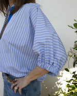 Carica l'immagine nel visualizzatore di Gallery, COMFORT Shirt Cotone Azzurro Rigato
