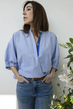 Carica l'immagine nel visualizzatore di Gallery, COMFORT Shirt Cotone Azzurro Rigato