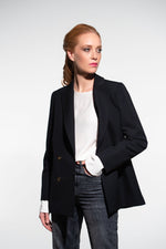 Carica l'immagine nel visualizzatore di Gallery, BLAZER IN CREPE DI LANA NERO