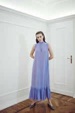 Carica l'immagine nel visualizzatore di Gallery, Collar-rouches-dress-chemisier-in-seta-glicine
