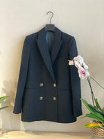 Carica l'immagine nel visualizzatore di Gallery, BLAZER IN CREPE DI LANA NERO