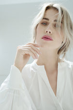 Carica l'immagine nel visualizzatore di Gallery, Tramontana-camicia-donna-maniche-ampie-in-cotone-bianco