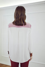 Carica l'immagine nel visualizzatore di Gallery, MIASŌ-COLORBLOCK-camicia-donna-in-pura-seta