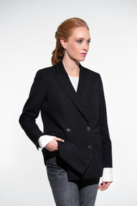 BLAZER IN CREPE DI LANA NERO