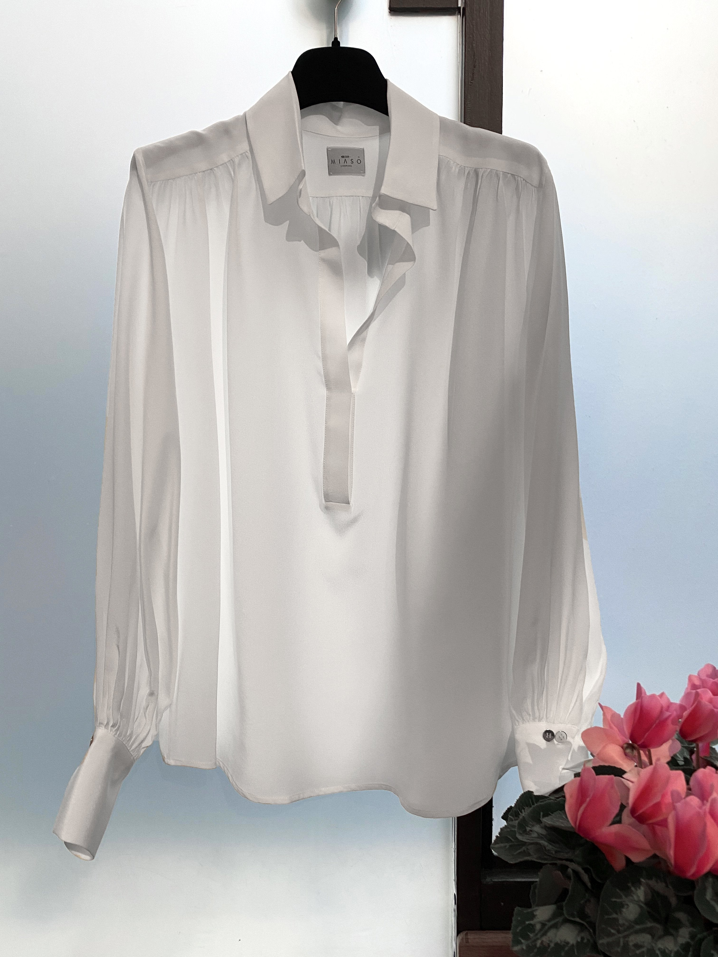 IDEALE NECK BLOUSE crêpe de chine