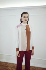 Load image into Gallery viewer, MIASŌ-COLORBLOCK-camicia-donna-in-pura-seta
