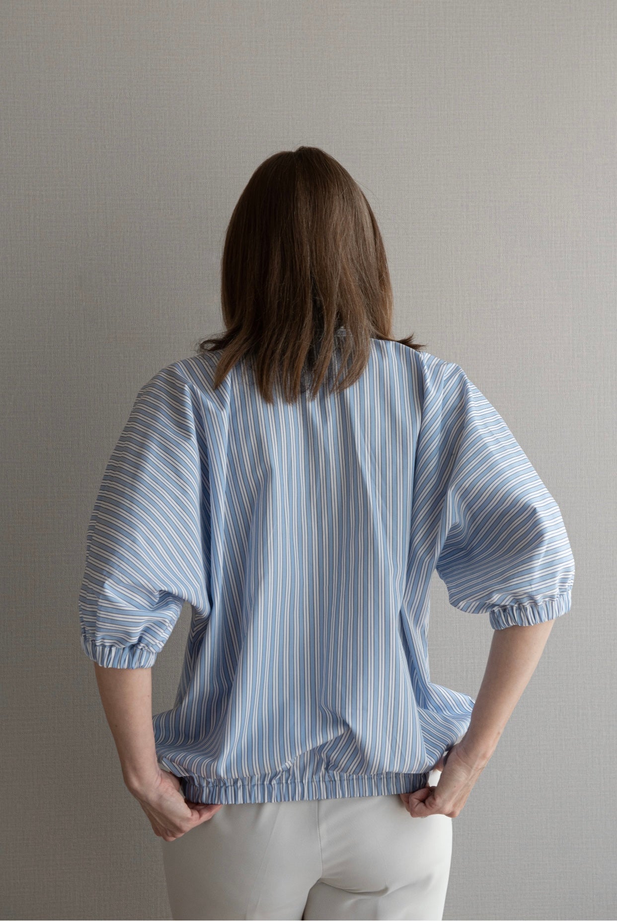 COMFORT Shirt Cotone Azzurro Rigato
